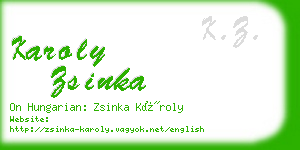 karoly zsinka business card